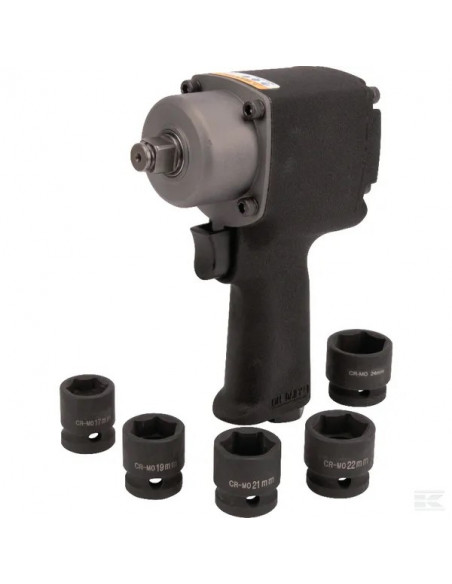 Avvitatore pneumatico a percussione con 5 bussole, 1/2", 680 Nm, Super Mini Type