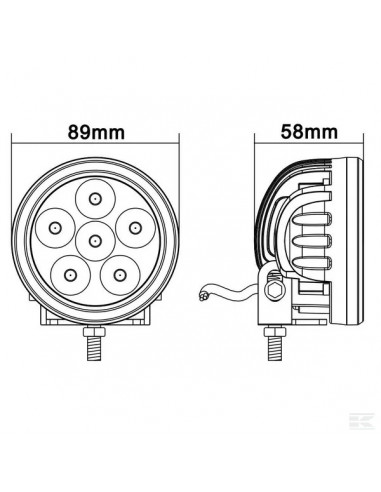 Faro da lavoro LED, 18W, 1440 lm, rotondo,...