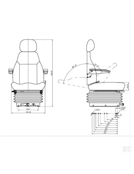 Sedile tessuto sospensione meccanica