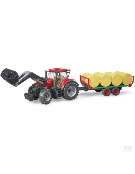 Case IH Optum 300 CVX con caricatore frontale e rimorchio