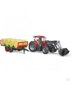 Case IH Optum 300 CVX con caricatore frontale e rimorchio 2