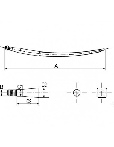 Punta caricatore frontale 1000 mm