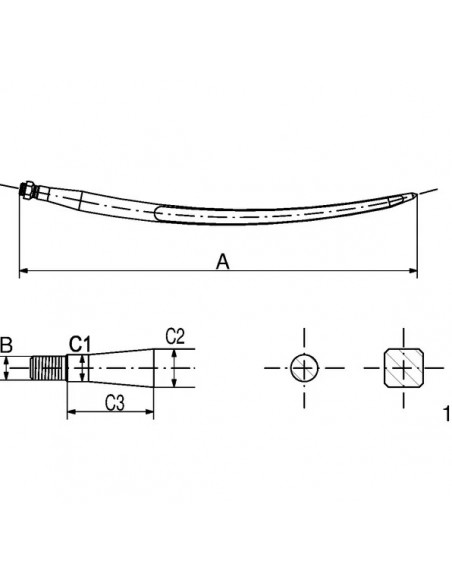 Punta caricatore frontale 1000 mm